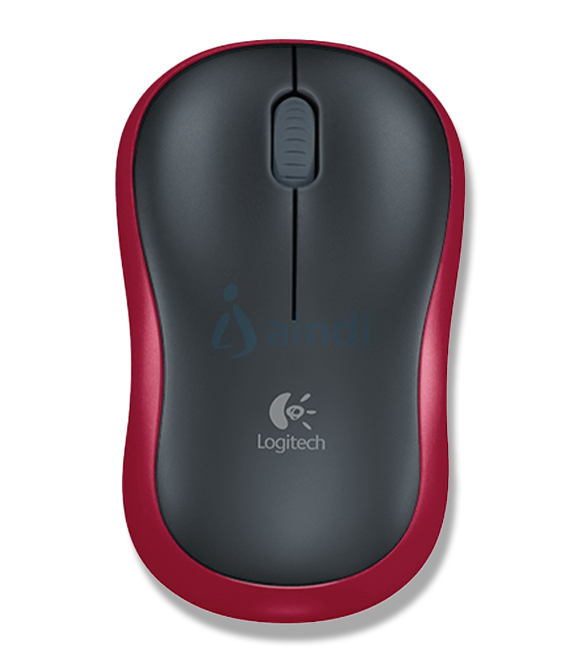Mouse Logitech Óptico M185, Inalámbrico, 1000DPI, Rojo/Negro