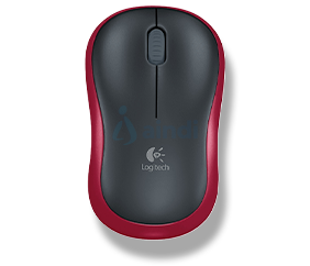 Mouse Logitech M185 óptico inalámbrico USB nano receptor 1000 DPI rojo 910-003635