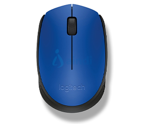 Logitech M170 Mouse inalámbrico negro con detalles en azul 910-004800
