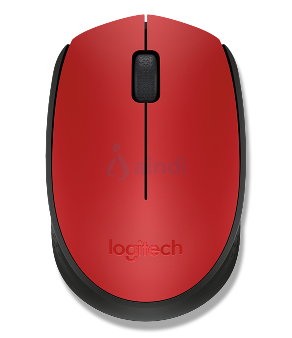 Mouse Ergonómico Logitech Óptico M170, Inalámbrico, USB, 1000DPI, Negro/Rojo