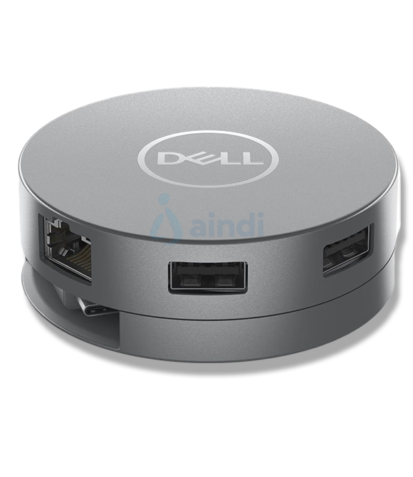 Adaptador Dell 6 en 1 USB-C - USB/HDMI/DP/RJ45 8W - Color Plata