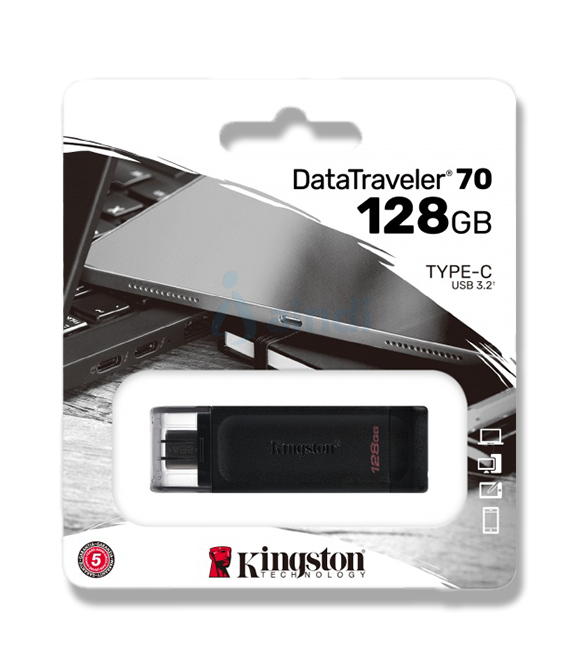 Memoria USB Kingston DataTraveler 70 128GB USB-C Color Negro