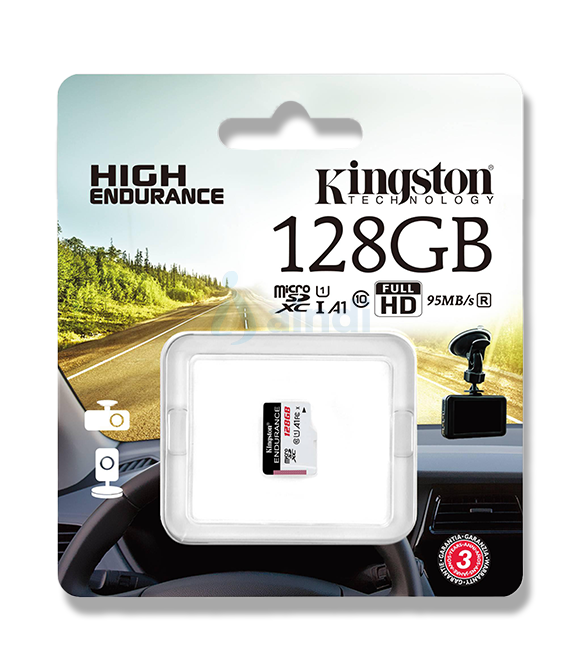 Tarjeta MicroSD Kingston High-Endurance 128 GB 95R/45W C10 A1 UHS-I