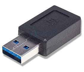 Manhattan Adaptador USB-C V3.1 AM-CH Negro - Níquel Conector | 354714