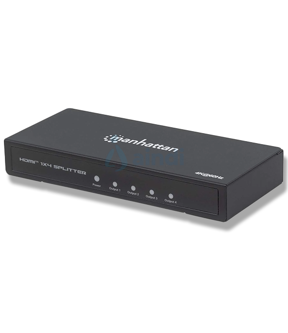 Adaptador Manhattan Video Splitter HDMI 4k a 60Hz 4 Puertos Color Negro