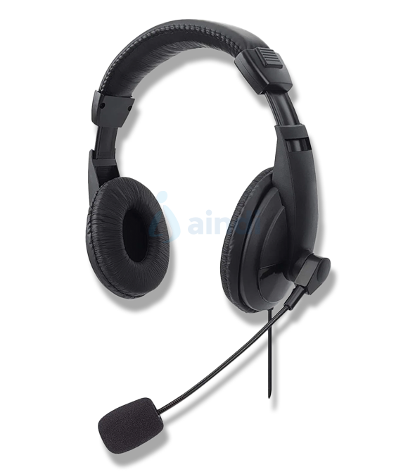 Audífonos Manhattan Estéreo USB Micrófono Ajustable Control Integrado Color Negro