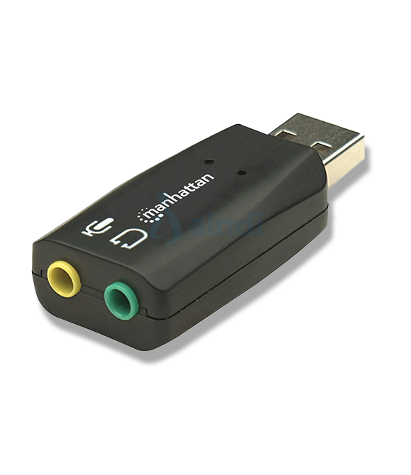 Adaptador de Sonido 5.1 Estéreo USB Manhattan - Alta Velocidad - Negro