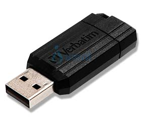 Verbatim PinStripe - Unidad USB de 64 GB - Negro