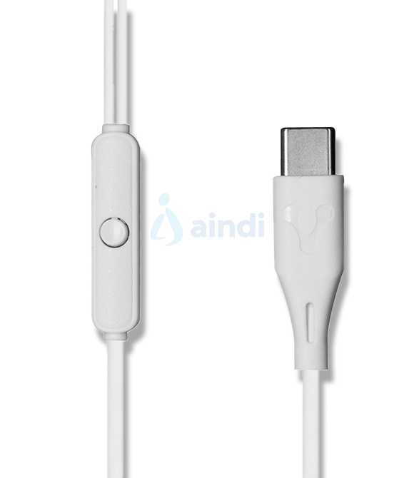 Audífonos Vorago EP-306 Tipo C Aislamiento Super Bass 1.2m Manos Libres Color Blanco