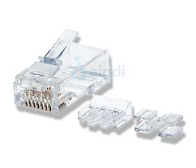 Plug RJ45 Cat6a Intellinet 790550 Oro 50 Micras Sólido Pro UTP 80 pzas