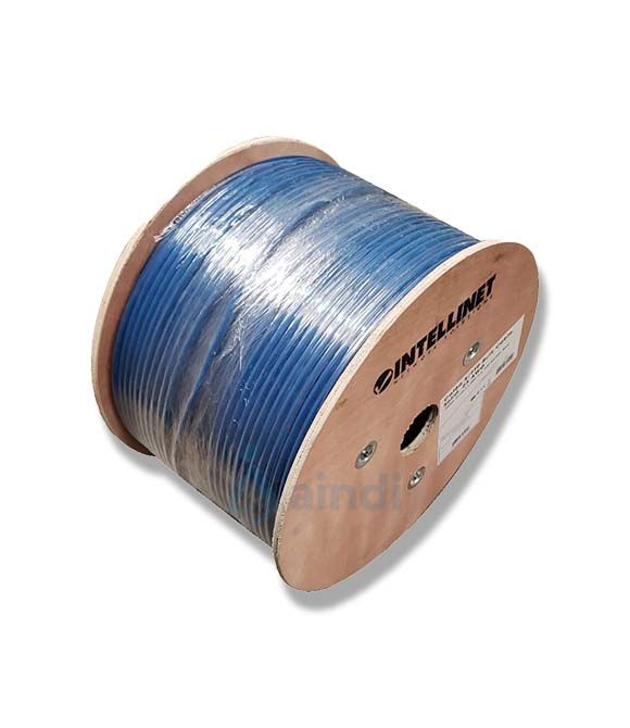 Bobina Cable Intellinet Cat 6a SFTP 305m Sólida Color Azul