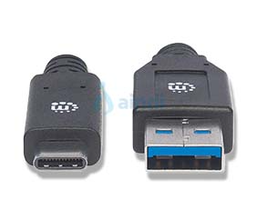 Manhattan Cable USB A-C 3.2 Súper Velocidad 1m Negro | Product key: 353373