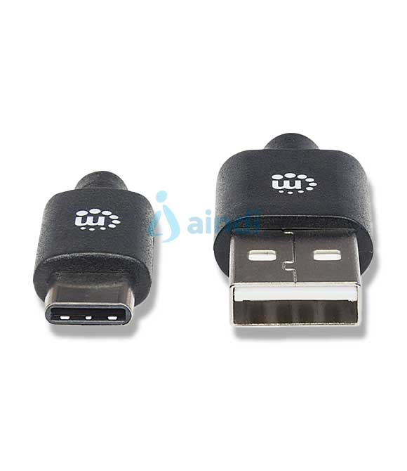 Manhattan Cable para Dispositivos USB C de Alta Velocidad. Longitud de cable: 2 m, Conector 1: USB A, Conector 2: USB C, Versión USB: USB 2.0, Rango m