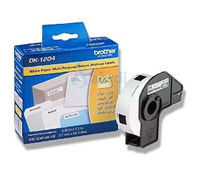 Brother DK-1204 Etiqueta térmica blanca de papel 400 etiquetas 17 mm x 54.3 mm DK1204
