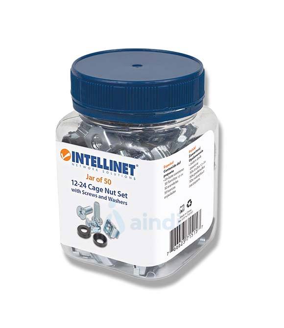 Tornillos Intellinet Tuerca Enjaulada 12-24 Bote C/50 Juegos