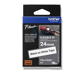 Brother TZE-FX251 cinta para impresora de etiquetas Negro sobre blanco