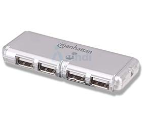 Manhattan 160599 Mini Hub USB 2.0 Sin Fuente 4 Puertos 480 Mbit/s