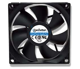 Manhattan 700320 sistema de refrigeración para ordenador Carcasa del ordenador Ventilador 8 cm Negro 1 pieza(s)