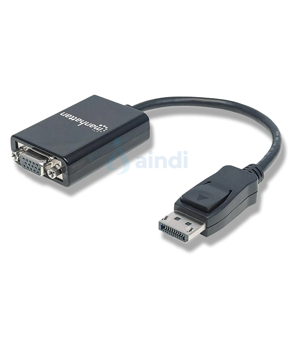 Adaptador Manhattan DisplayPort M a VGA H 15cm Activo Color Negro