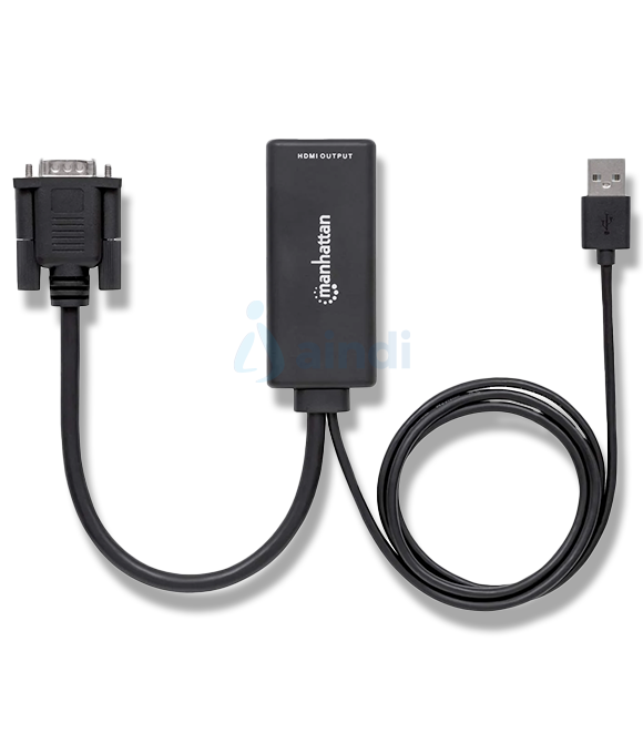 Convertidor Manhattan Video SVGA + Audio USB a HDMI - Color Negro