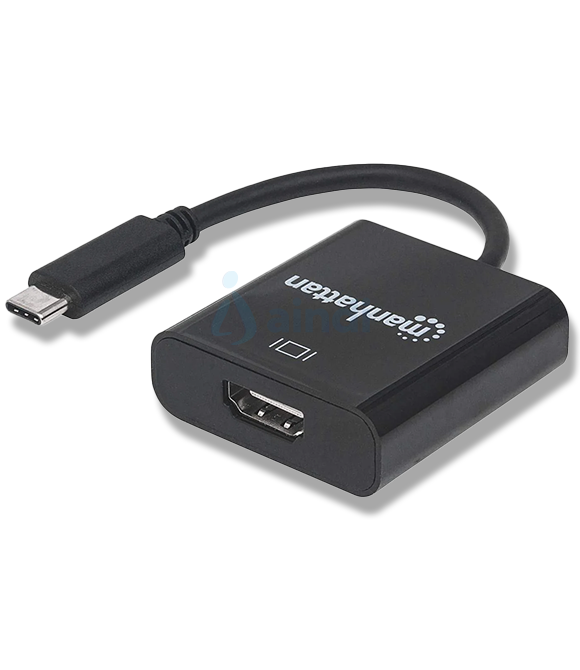 Convertidor Manhattan Video USB-C a HDMI Hembra Color Negro