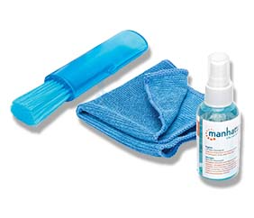 Manhattan 421010 Kit Limpieza para LCD Solución 60 ml Paño y Brocha