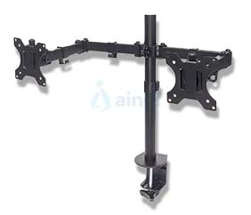 Manhattan 461528 Soporte Monitor Universal para 2 Monitores 13" a 32" Brazos Doble Articulación Negro