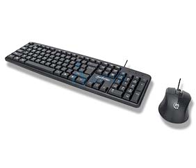 Manhattan Kit Teclado y Mouse Óptico Cableado 1000 ppp Negro | Product Key: 178464