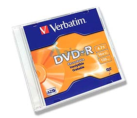 Verbatim DVD-R 4.7GB 16X Single Slim Case 95093