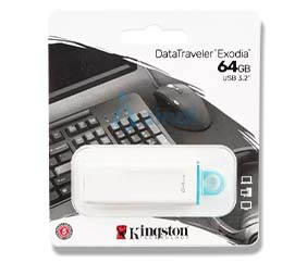 Kingston DataTraveler Exodia 64GB 3.2 Gen 1 Blanco KC-U2G64-5R