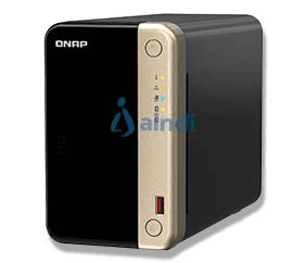 Nas qnap ts-264-8g /2 bahias nucleo cuadruple hasta 2.9 ghz, 8 gb en ram, /2 lan 2,5 gbe/usb 3.2 x2/sata/hot-swap/ sin discos/ hdmi 2.0/ hasta 40 tb/ celeron n5095