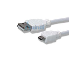 Cable USB Manhattan 323987 V2 A-Micro B 1.0M Blanco Bolsa PVC