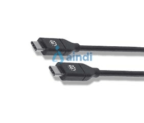 Cable usb,manhattan,355247,-c v2.0, c-c 2.0m negro 480mbps 5a