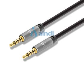Manhattan 355988 Cable de audio estéreo 3.5 mm M-M 1.0 m negro/aluminio plateado - Product Key 355988