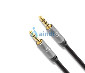 Manhattan 356008 Cable audio estéreo 3.5 mm M-M 3.0 m negro/aluminio plateado - 356008