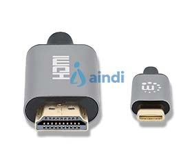 Manhattan 153607 cable USB-C a HDMI M 2.0m 4K@60Hz Negro