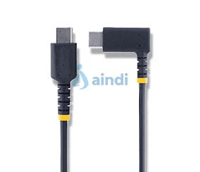 Cable 1m usb c acodado en ángulo recto - pd 60w - 3a - cable usb-c de carga rapida - de alta resistencia - usb 2.0 tipo c - startech.com mod. r2ccr-1m-usb-cable