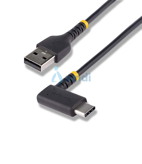 Cable USB A a USB C Angulado en 90 Grados - Carga Rápida - Alta Resistencia - 1M - StarTech.com (Modelo R2ACR-1M-USB-CABLE)