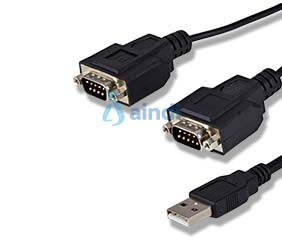 Cable StarTech ICUSB2322F USB A a 2 Puertos Serial RS232 DB9 con Retención de Asignación COM - ICUSB2322F