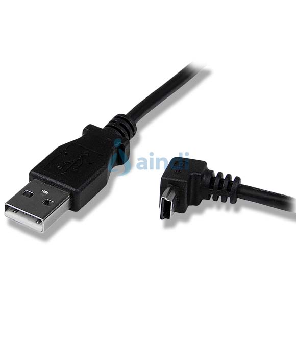 CABLE ADAPTADOR 2M USB A MACHO A MINI USB B MACHO ACODADO EN ANGULO HACIA ABAJO PARA TELEFONOS TABLETS Y DISPOSITIVOS MOVILES - STARTECH.COM MOD. USBAMB2MD