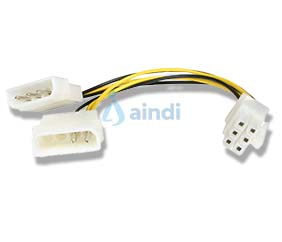 StarTech.com LP4PCIEXADAP Cable adaptador de alimentación LP4 Molex a PCI Express de 6 pines para tarjeta de video