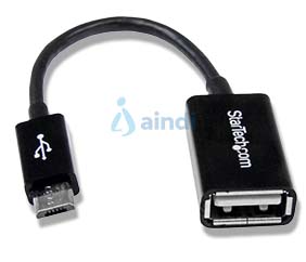 StarTech.com UUSBOTG cable adaptador Micro USB macho a USB A hembra OTG 12 cm negro