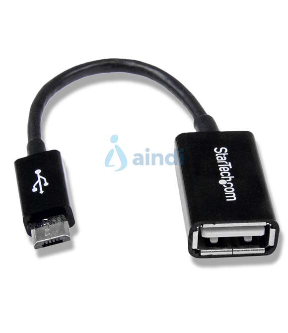 CABLE ADAPTADOR DE 12CM MICRO USB MACHO A USB A HEMBRA OTG PARA TABLETS SMARTPHONES TELÉFONOS INTELIGENTES - NEGRO - STARTECH.COM MOD. UUSBOTG