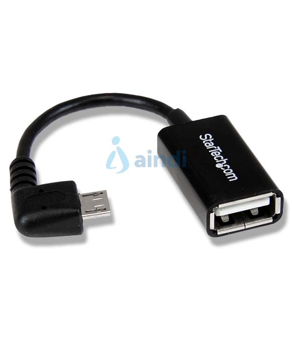 CABLE ADAPTADOR MICRO USB A USB OTG ACODADO A LA DERECHA DE 12CM - MACHO A HEMBRA - STARTECH.COM MOD. UUSBOTGRA