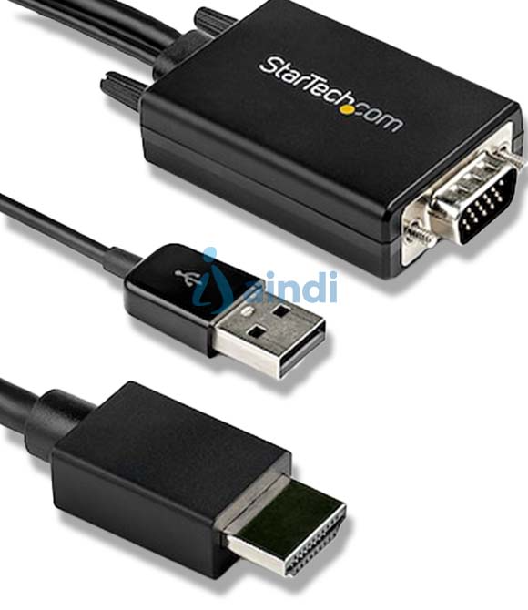 CABLE ADAPTADOR DE VGA A HDMI DE 2M CON AUDIO - 1920 X 1080 - CONVERTIDOR ACTIVO VGA A HDMI - MACHO A MACHO - STARTECH.COM MOD. VGA2HDMM2M