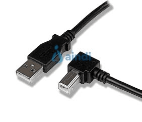 Cable adaptador usb de 2m para impresora acodado - 1x usb a macho - 1x usb b macho en angulo derecho - startech.com mod. usbab2mr