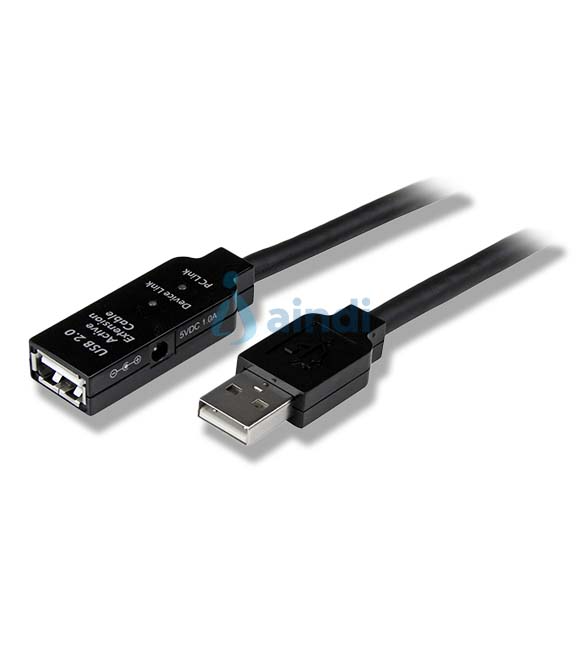 CABLE DE EXTENSIÓN ALARGADOR DE 15M USB 2.0 HI SPEED ALTA VELOCIDAD ACTIVO AMPLIFICADO - MACHO A HEMBRA USB A - NEGRO - STARTECH.COM MOD. USB2AAEXT15M