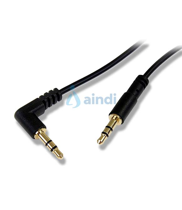 CABLE DE AUDIO DE 91CM DELGADO - AUDIO ESTEREO MINI JACK DE 3.5MM EN ANGULO DERECHO MACHO A MACHO - STARTECH.COM MOD. MU3MMSRA