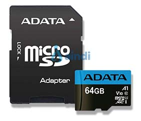 ADATA PREMIER A1 V10 Micro SD 64 GB 100 MB/s Clase 10 AUSDX64GUICL10A1-RA1