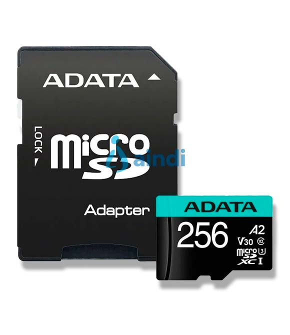 Micro Secure Digital ADATA AUSDX256GUI3V30SA2-RA1 - Tarjeta de Memoria de 256GB